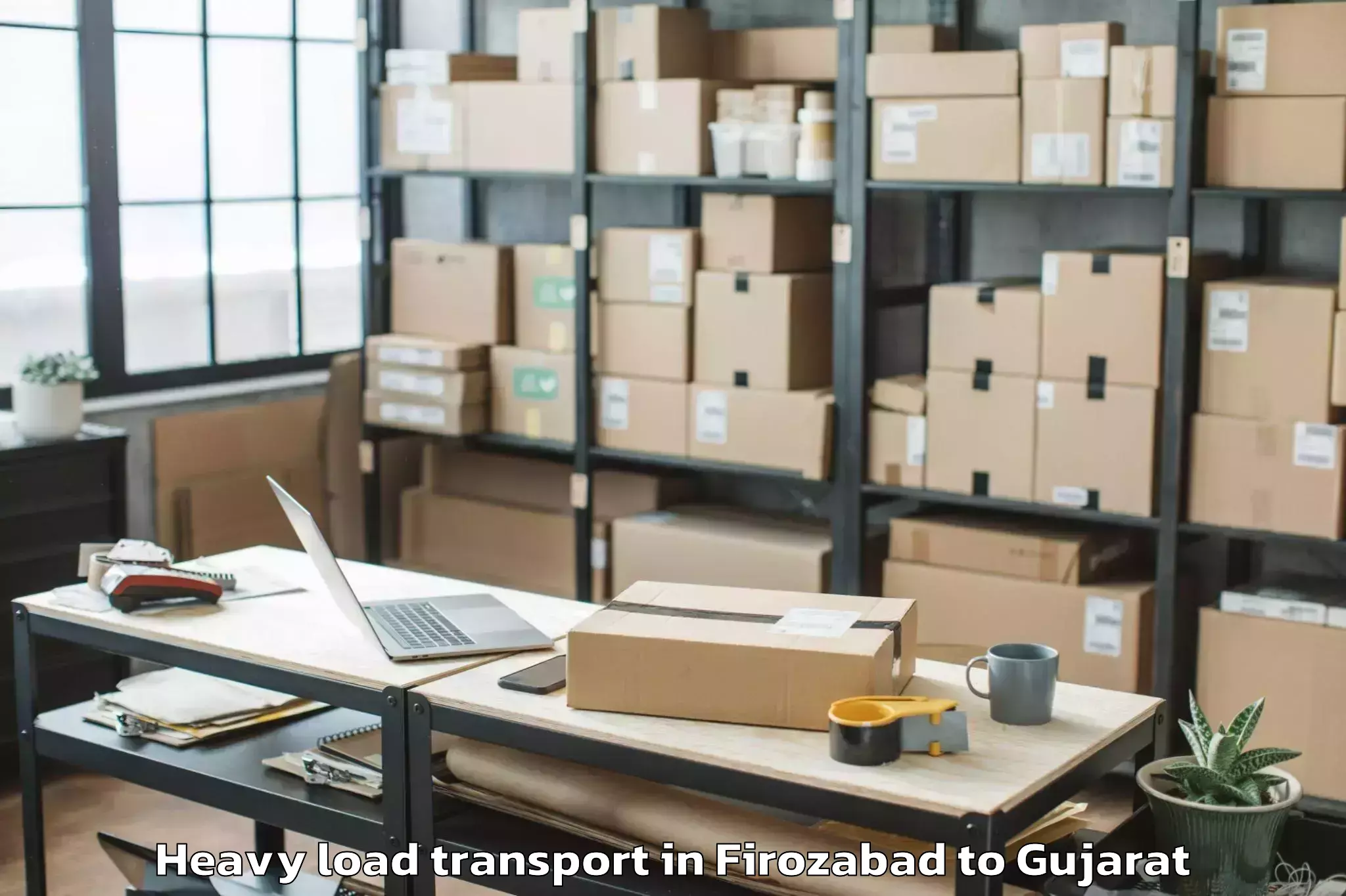 Top Firozabad to Madhavkampa Heavy Load Transport Available